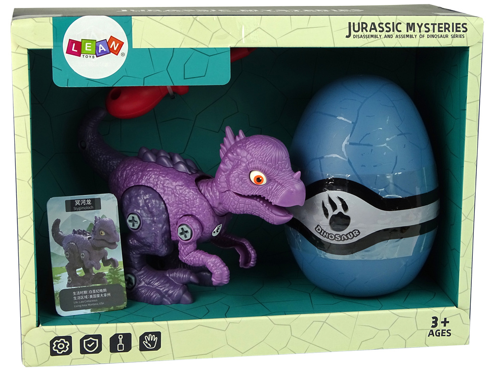 Dinozaurų rinkinys lean toys, violetinis