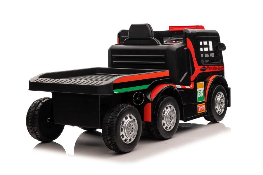 Vienvietis elektromobilis su priekaba mercedes-benz axor xmx622, raudonas
