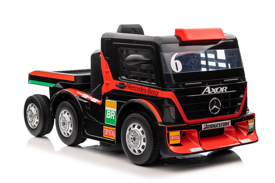 Vienvietis elektromobilis su priekaba mercedes-benz axor xmx622, raudonas
