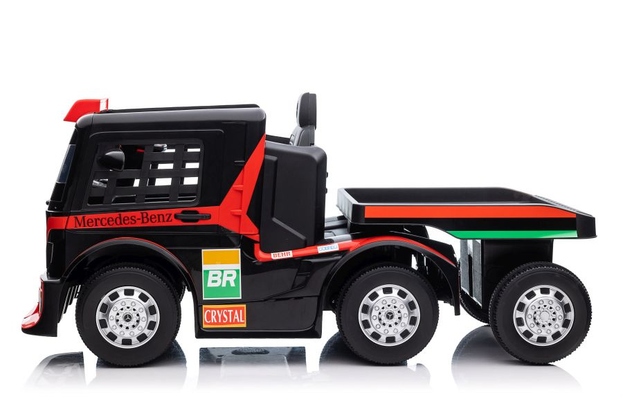 Vienvietis elektromobilis su priekaba mercedes-benz axor xmx622, raudonas