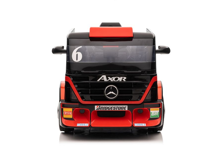 Vienvietis elektromobilis su priekaba mercedes-benz axor xmx622, raudonas