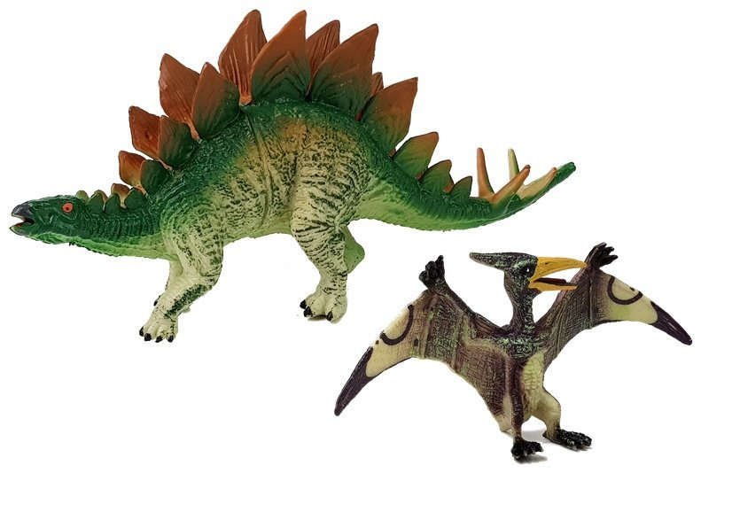 Dinozaurų figūrėlių rinkinys: stegosaurus, pteranodon leantoys