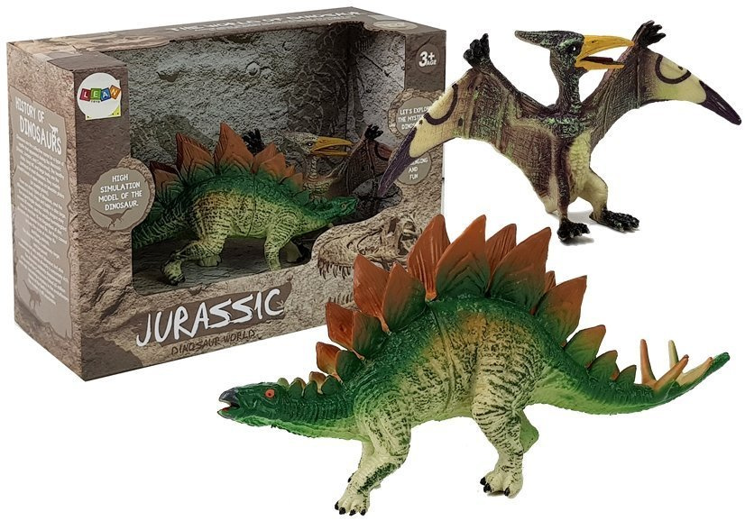 Dinozaurų figūrėlių rinkinys: stegosaurus, pteranodon leantoys