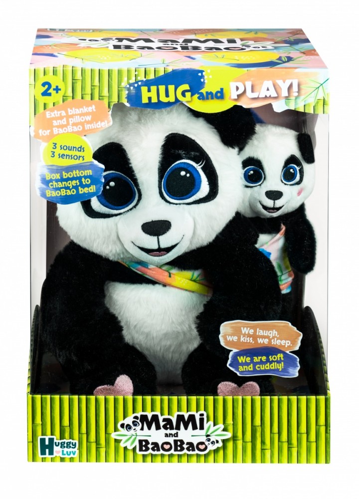 Pliušinis žaislas panda mama mami panda vaikas baoba 603720