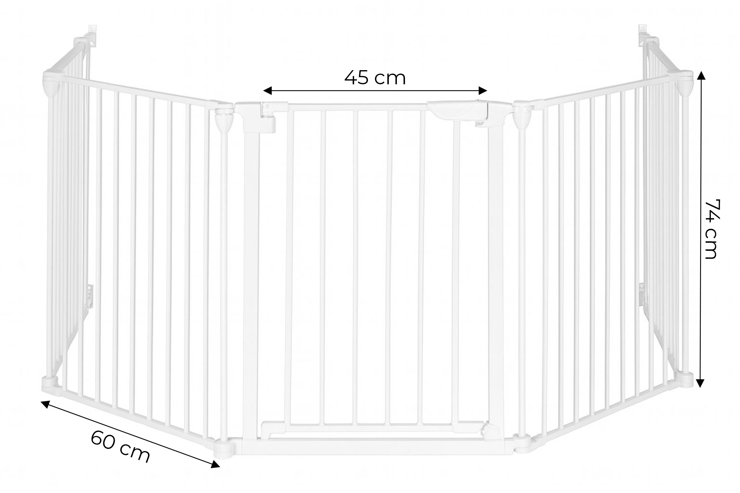Saugos varteliai vaikams ar augintiniams, 5 segmentai, 60 cm, metalinė