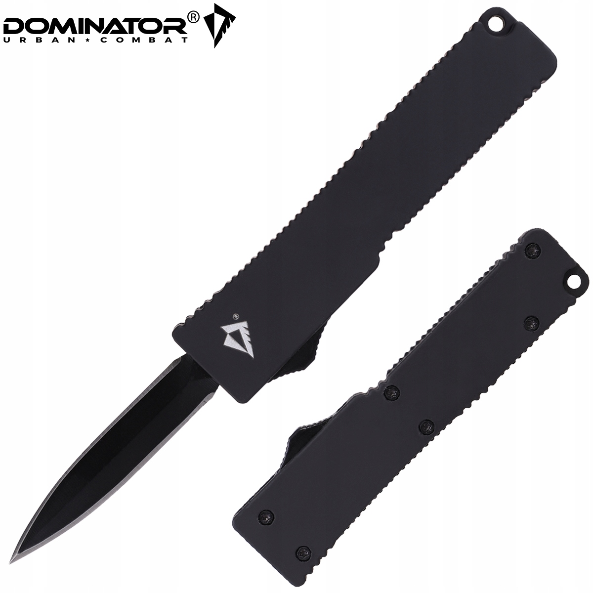Dominator Urban Combat Sulankstomas peilis su priekinio atidarymo mechanizmu, ašmenys 4,8 cm, juodas