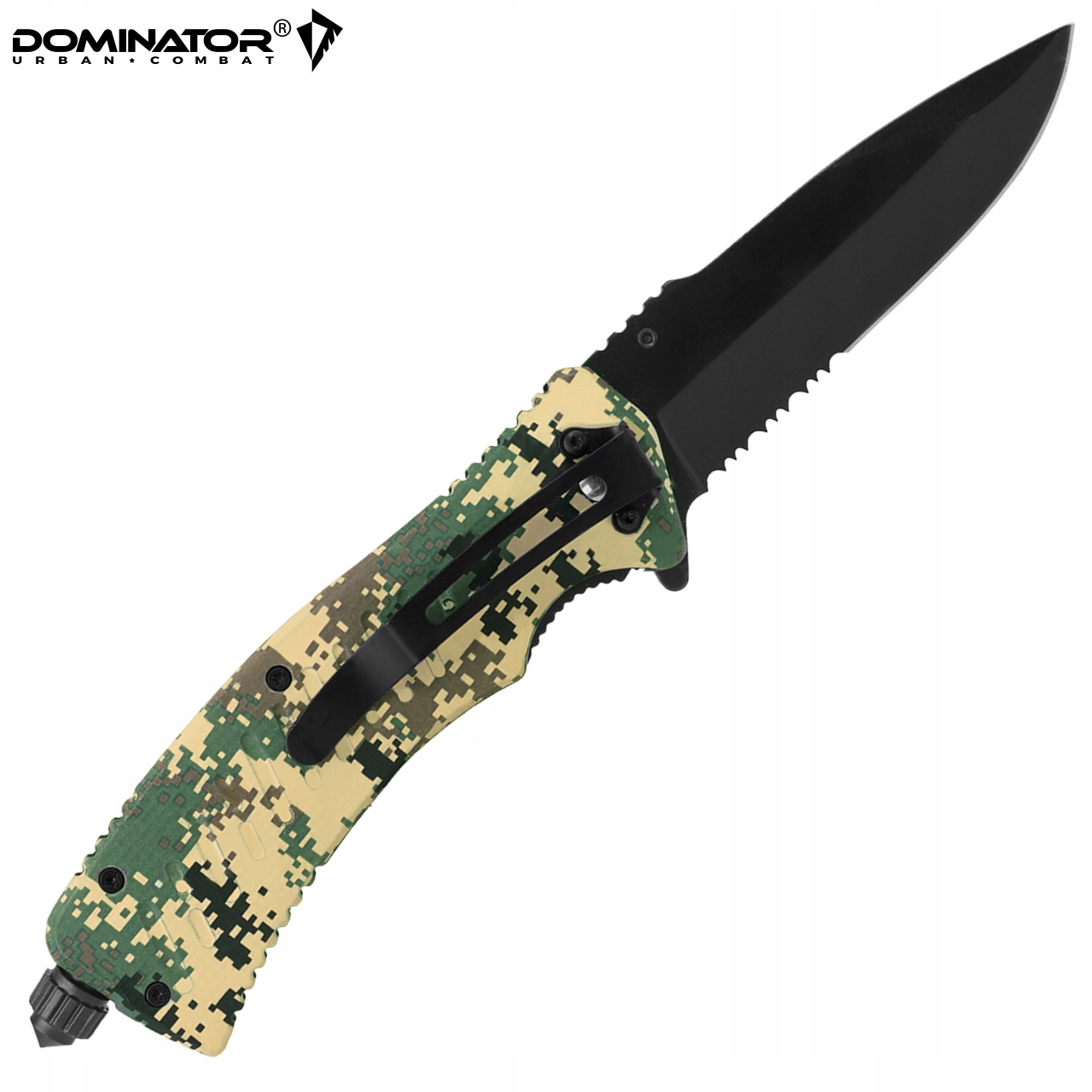 Dominator Urban Combat Sulankstomas peilis su ugnies akmeniu, ašmenys 9,2 cm, skaitmeninis