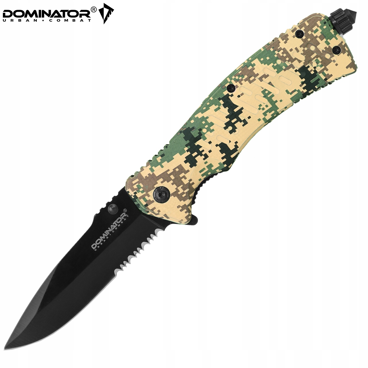 Dominator Urban Combat Sulankstomas peilis su ugnies akmeniu, ašmenys 9,2 cm, skaitmeninis