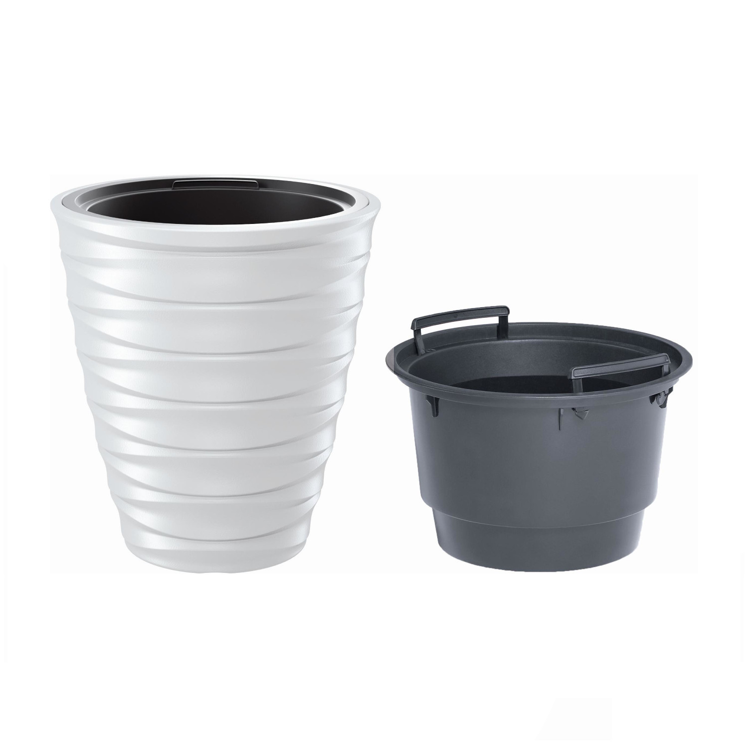 Gėlių vazonas Prosperplast Freze DBFE300-S449, baltas