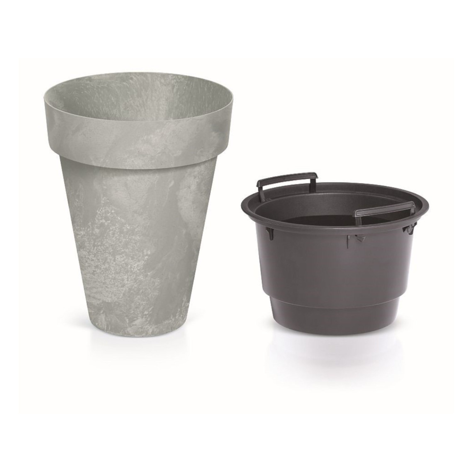 Gėlių vazonas Prosperplast Cube Slim Beton Effect, 35,5 x 44 cm