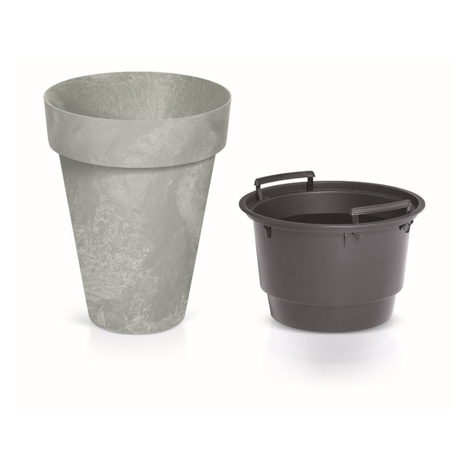 Gėlių vazonas Prosperplast Cube Slim Beton Effect DCUS280E-422U, betono spalvos