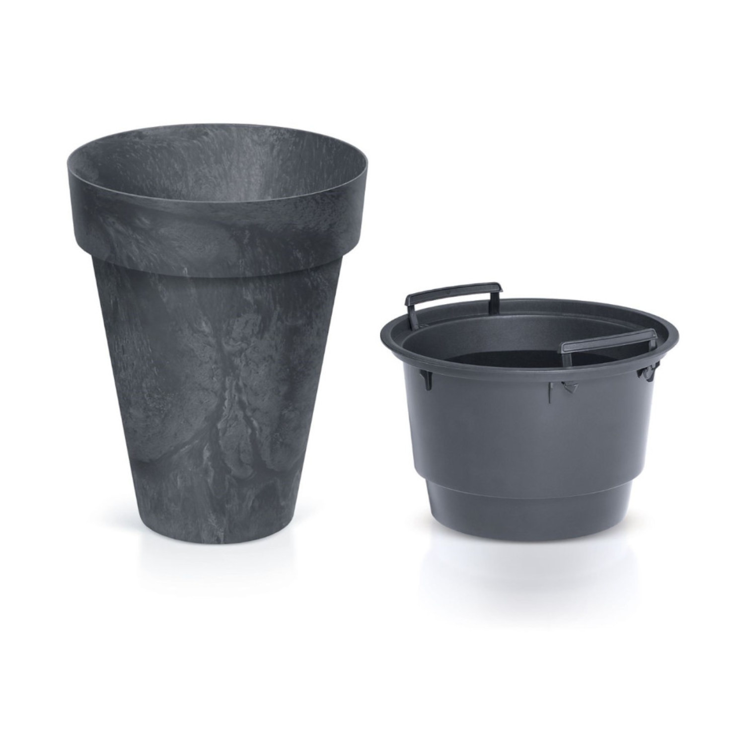 Gėlių vazonas Prosperplast Cube Slim Beton Effect, 35,5 x 44 cm