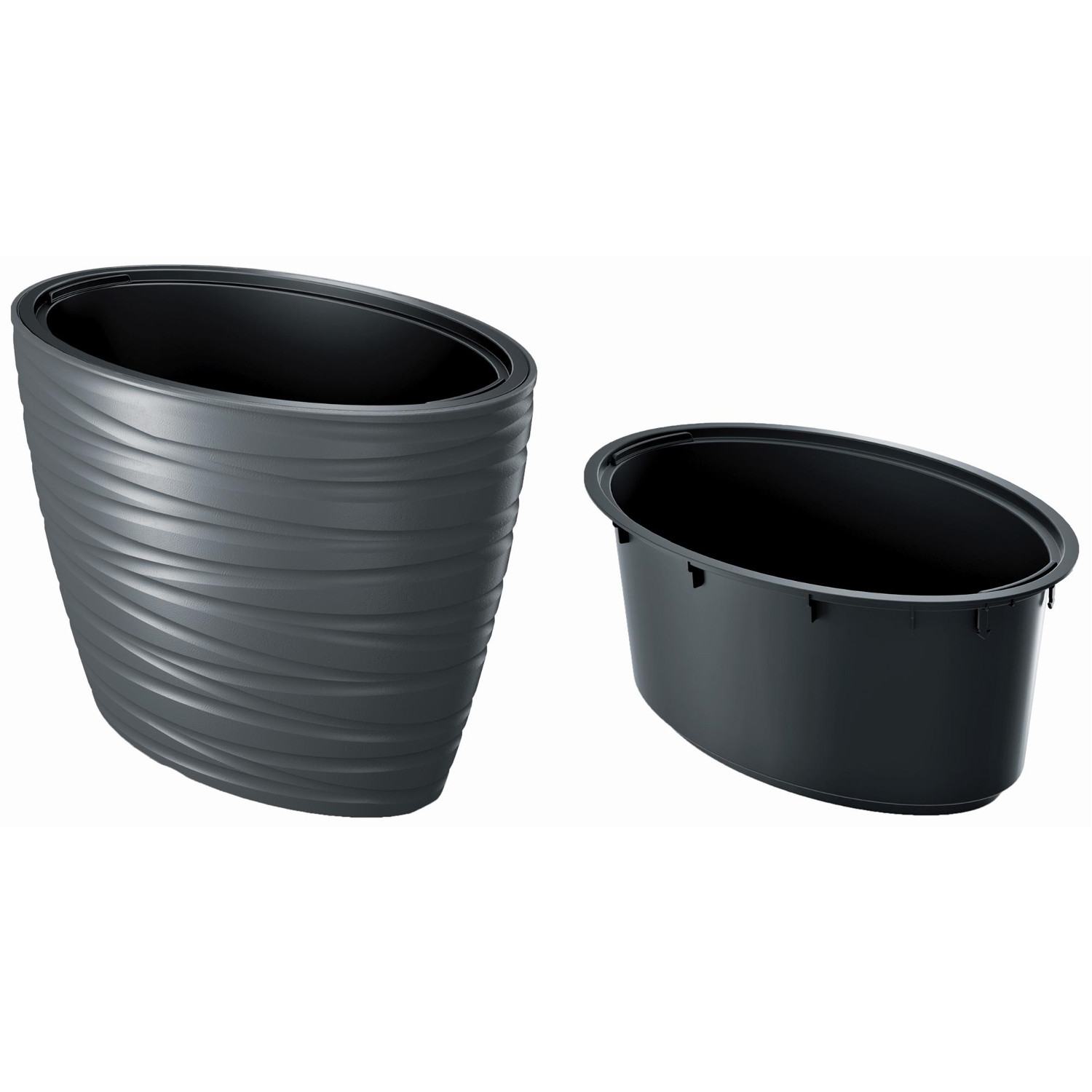 Gėlių vazonas Prosperplast Maze DBMZE600-S433, juodas