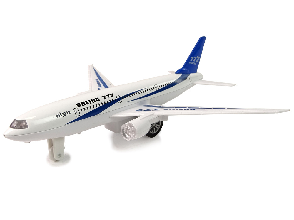Žaislinis keleivinis lėktuvas boeing 777 white propulsion lean toys, baltas/mėlynas