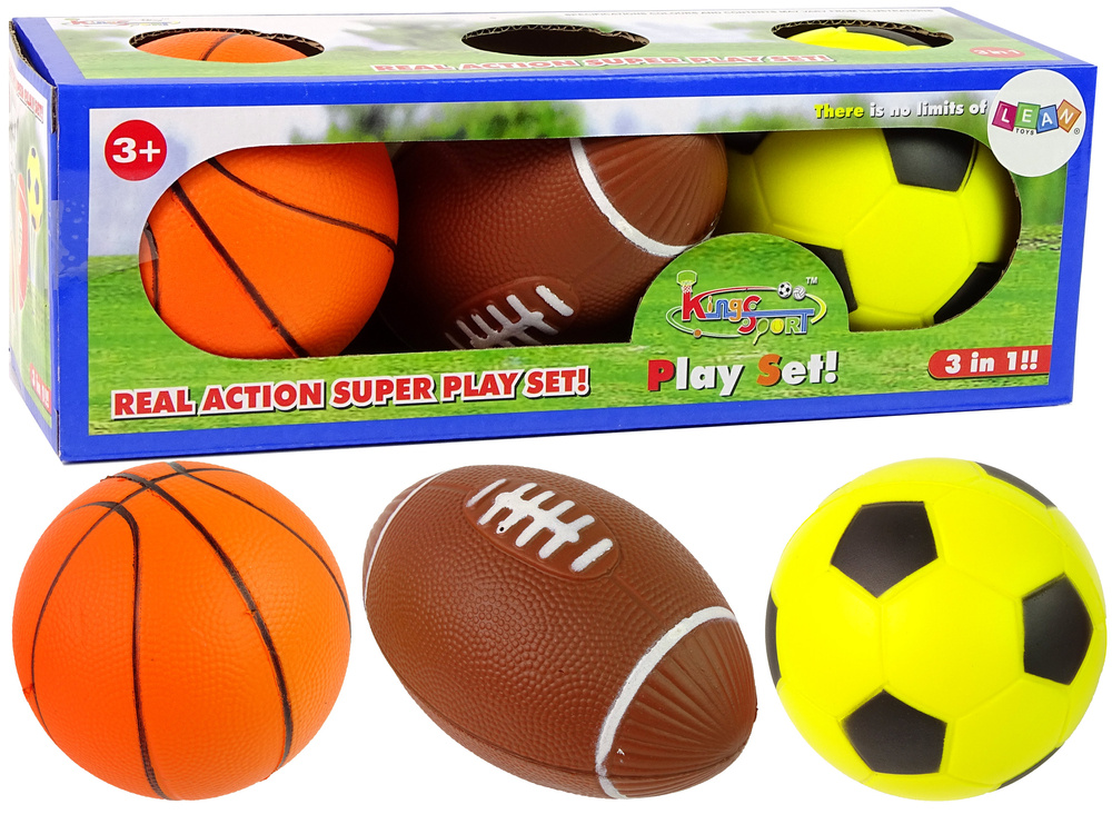 Kamuolių rinkinys 3in1 football basketball