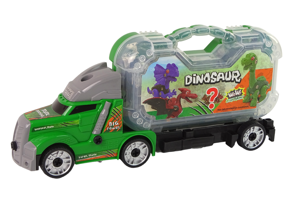 Dinozaurų sunkvežimio konstravimo rinkinys su atsuktuvu