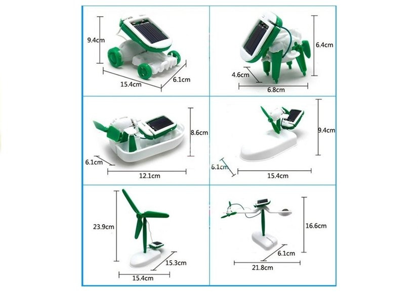 Mokomasis saulės roboto rinkinys, 6in1