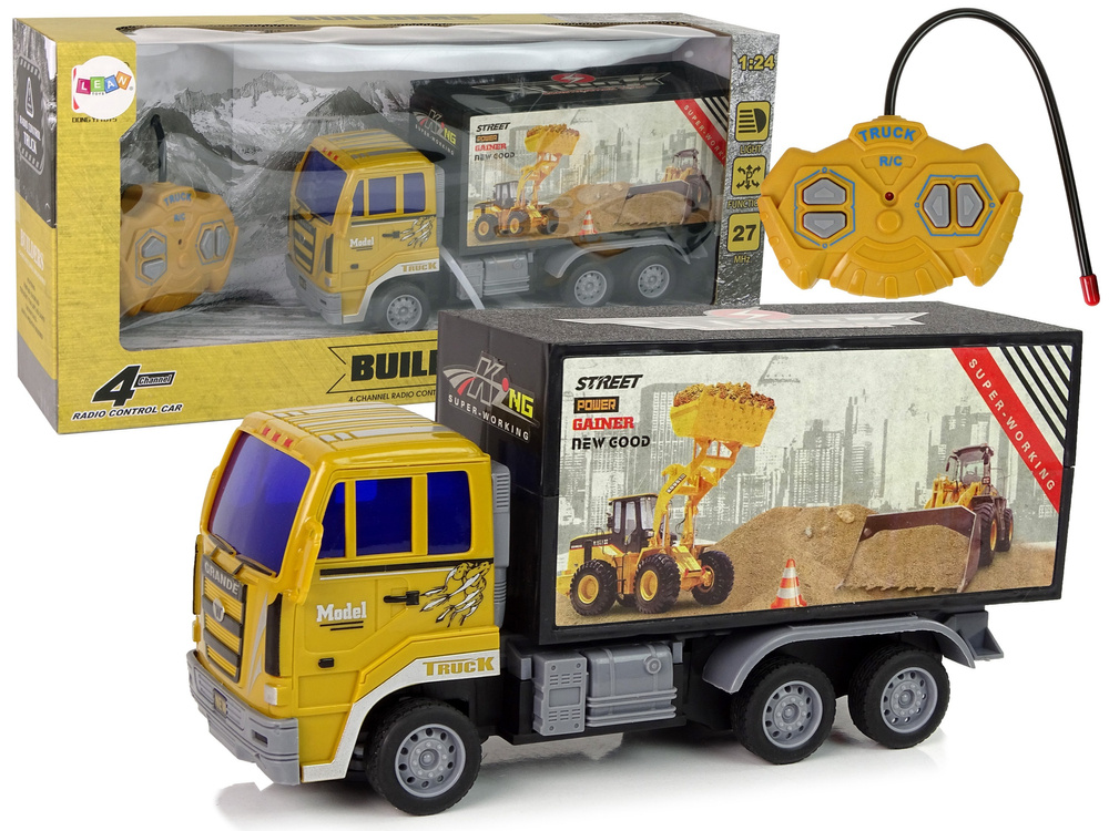 Lean toys statybinis sunkvežimis rc 1:24 geltona