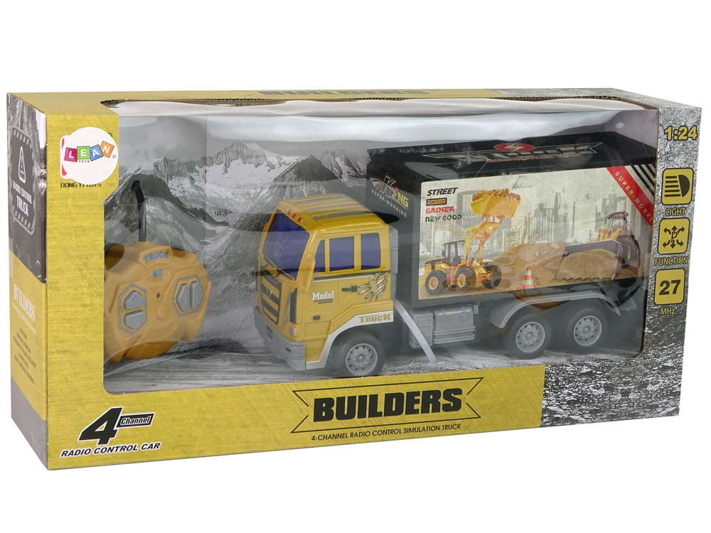 Lean toys statybinis sunkvežimis rc 1:24 geltona