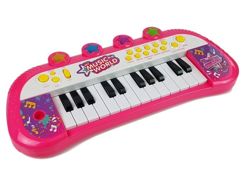 Vaikiškas pianinas 24 klavišų, rožinis 1