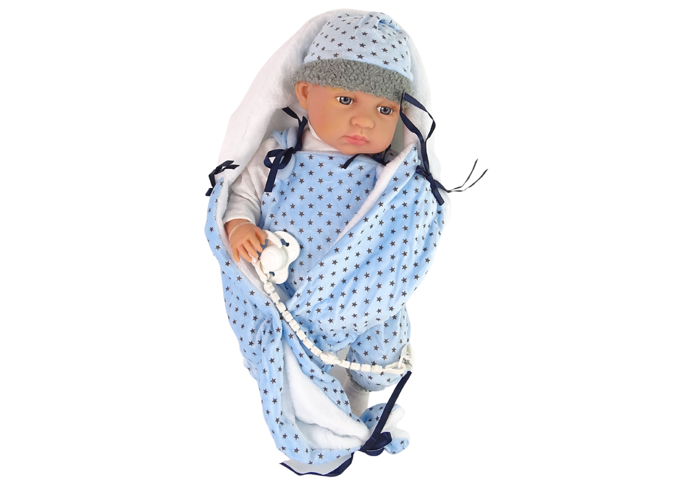 Baby doll lėlė 46 cm mėlyna lean toys