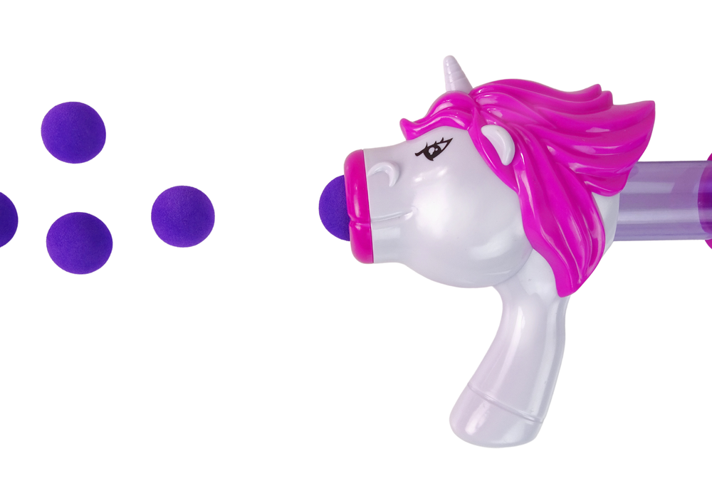 Minkštais kamuoliukais šaudantis ginklas unicorn