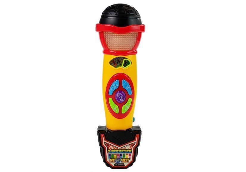 Geltonos ir juodos spalvos karaoke mikrofonas lean toys