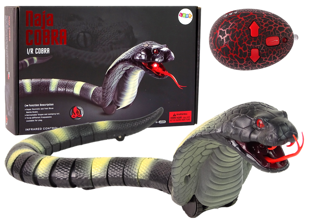 Nuotoliniu būdu valdomas kobra gyvatės žaislas, 44 cm