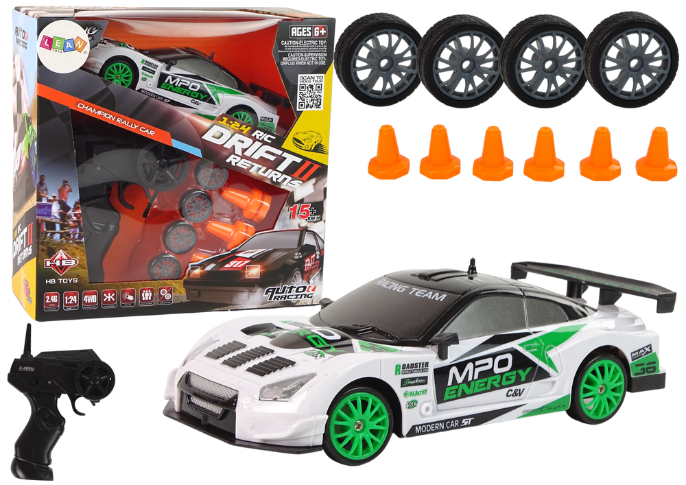 Nuotoliniu būdu valdomas drift ralio automobilis su priedais