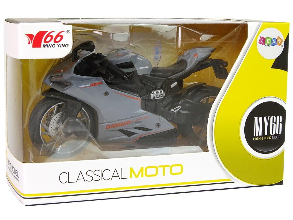 Žaislinis motociklas lean toys, pilkas