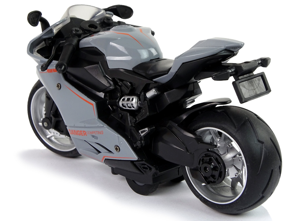 Žaislinis motociklas lean toys, pilkas