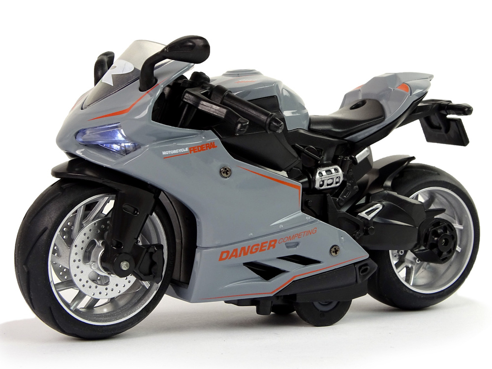 Žaislinis motociklas lean toys, pilkas