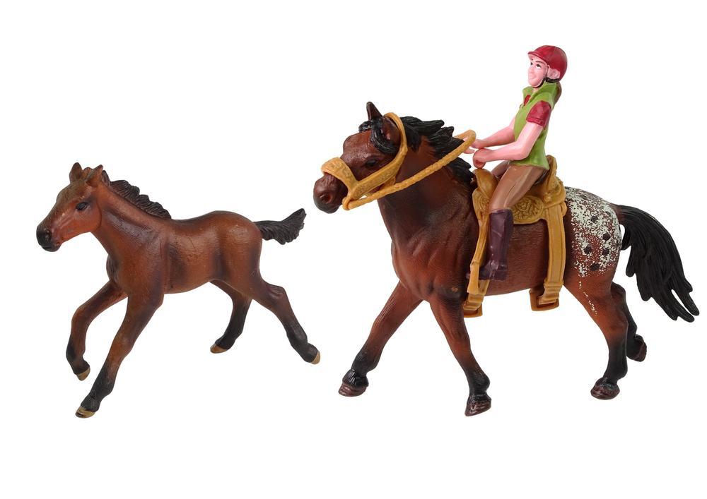 Figūrėlių rinkinys raitelė su žirgais lean toys