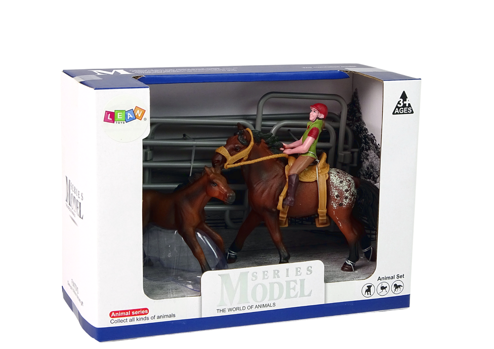 Figūrėlių rinkinys raitelė su žirgais lean toys