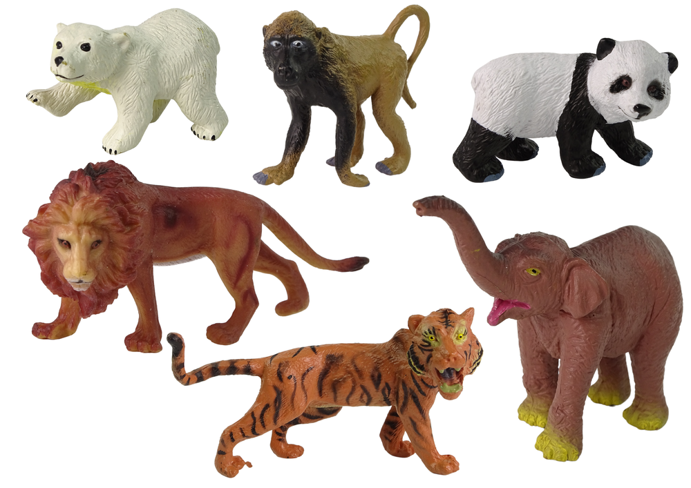 Figūrėlių rinkinys safari gyvūnai lean toys, 6 vnt.
