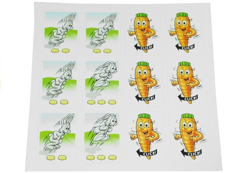 Stalo žaidimas „bunny race“ su besisukančia morka, 2-4 žaidėjams