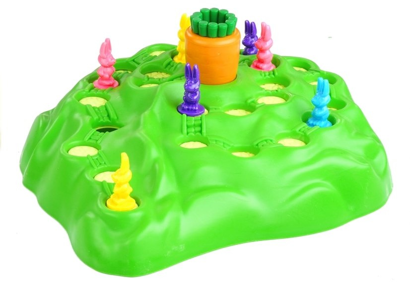 Stalo žaidimas „bunny race“ su besisukančia morka, 2-4 žaidėjams