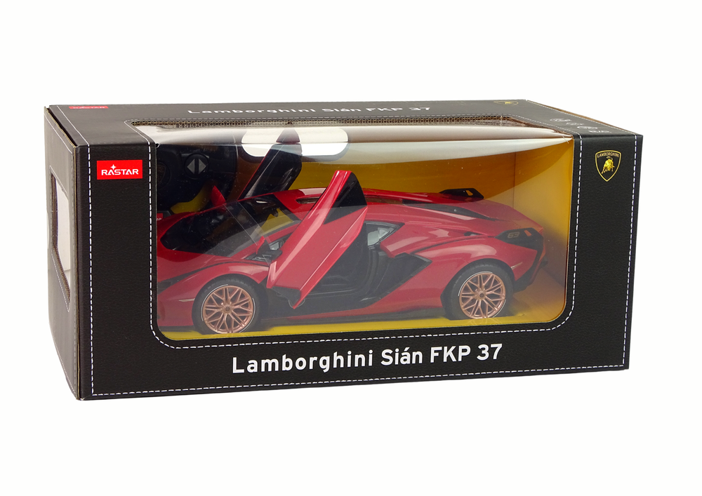 Nuotoliniu būdu valdomas automobilis r/c lamborghini sian fkp 37 rastar 1:14, raudonas