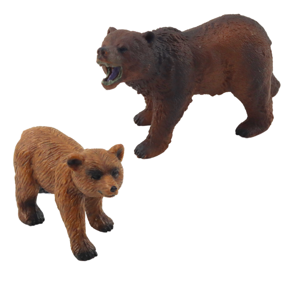 Figūrėlių rinkinys rudonasis lokys su jaunikliu lean toys
