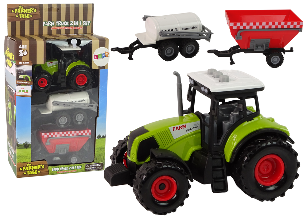 Traktoriaus su priedais rinkinys lean toys