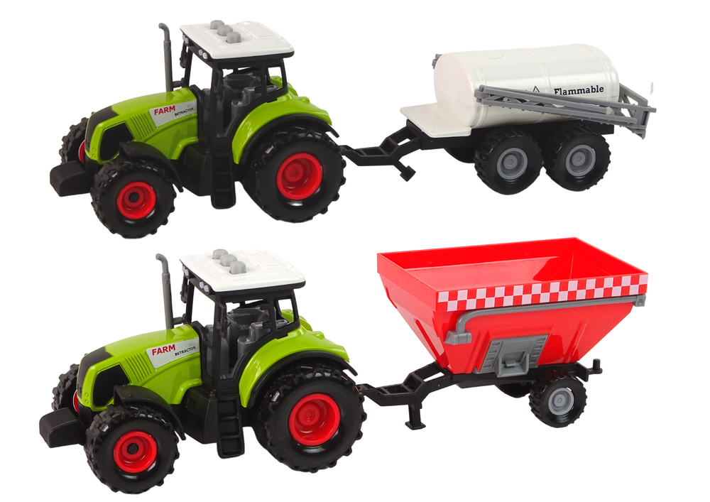 Traktoriaus su priedais rinkinys lean toys