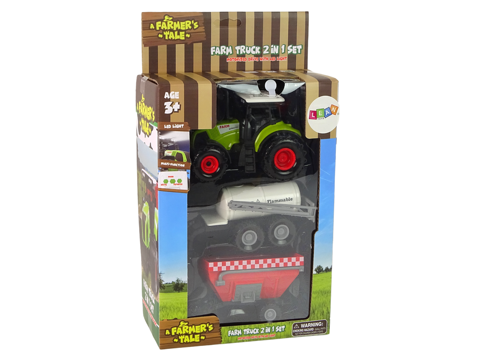 Traktoriaus su priedais rinkinys lean toys