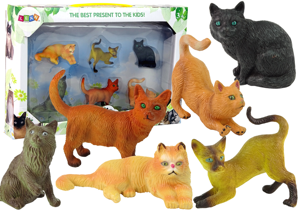 Figūrėlių rinkinys kačiukai lean toys, 6 vnt.