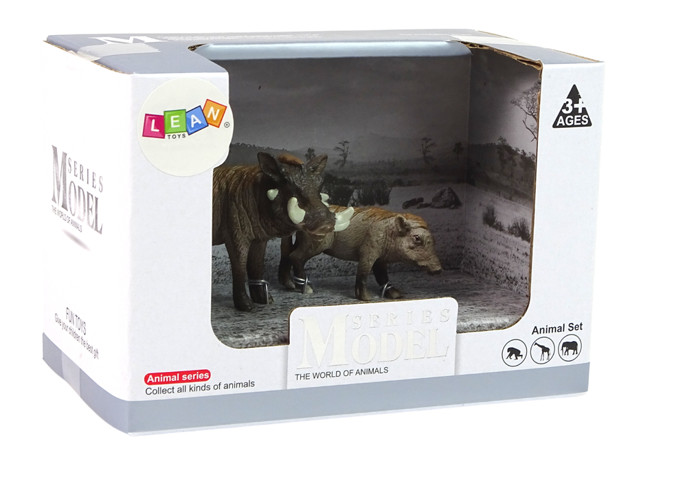 Figūrėlių rinkinys leantoys afrikos karpinis šernas su jaunikliu
