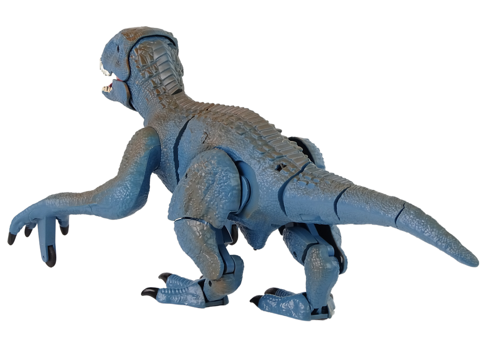 Dinozauras leidžiantis garsus ir šviesos efektus, valdomas nuotoliniu būdu, raptor, mėlyna