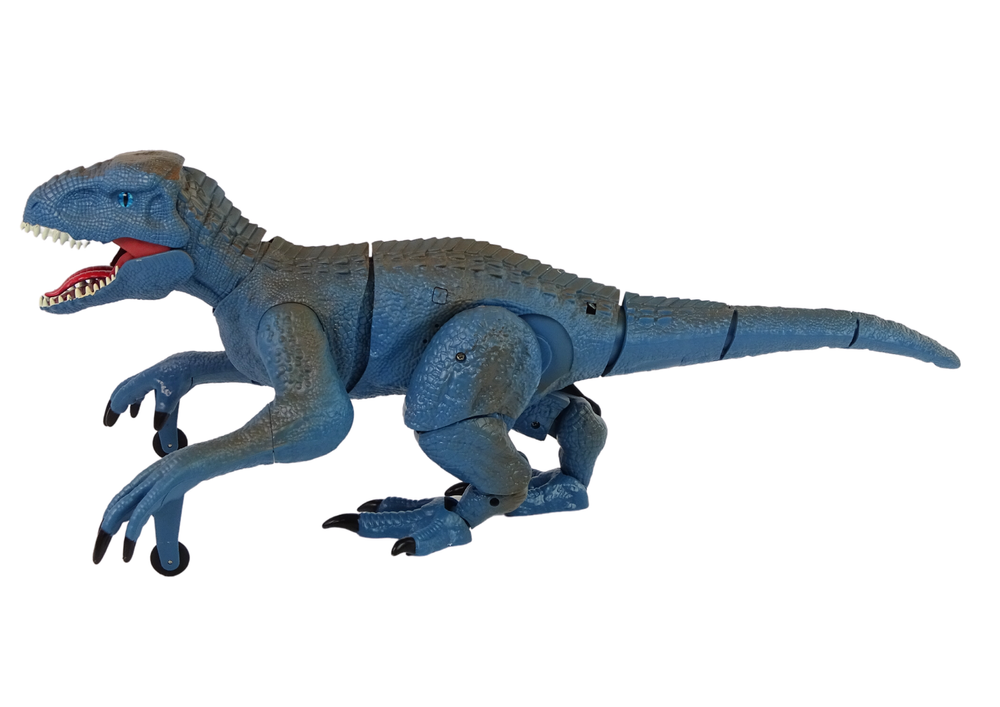 Dinozauras leidžiantis garsus ir šviesos efektus, valdomas nuotoliniu būdu, raptor, mėlyna