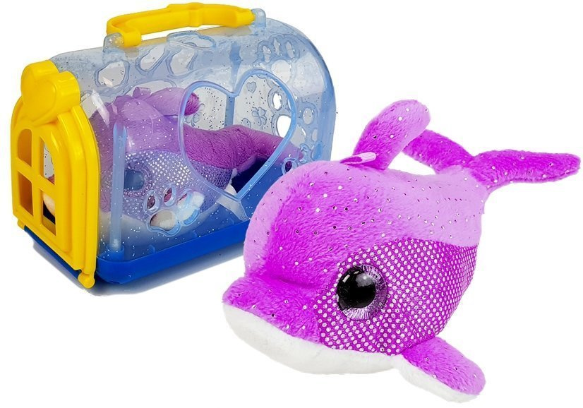 Pliušinis delfinas su transportavimo dėže Lean Toys