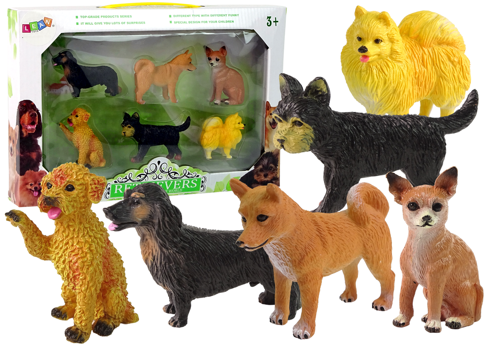 Šunų figūrėlių rinkinys lean toys, 6vnt