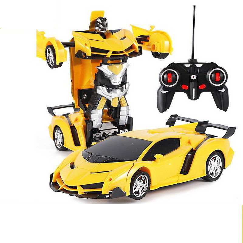 Robotas transformeris 2in1 lean toys, geltonas