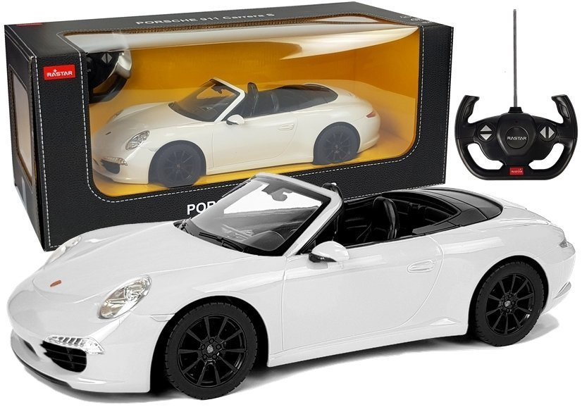 Radijo bangomis valdomas automobilis Porsche 911 Carrera S Rastar 1:12 baltas